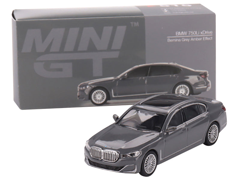 BMW 750Li xDrive Bernina Gray Amber Effect with Sunroof Limited Edition to 2400 pieces Worldwide 1/64 Diecast Model Car