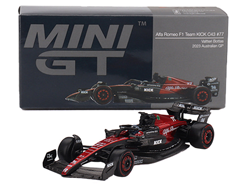 Alfa Romeo C43 #77 Valtteri Bottas "Alfa Romeo F1 Team Kick" Formula One F1 "Australian GP" (2023) Limited Edition 1/64 Diecast Model Car