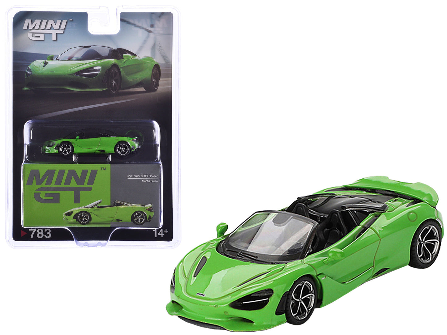 McLaren 750S Spider Mantis Green Limited Edition 1/64 Diecast Model Car