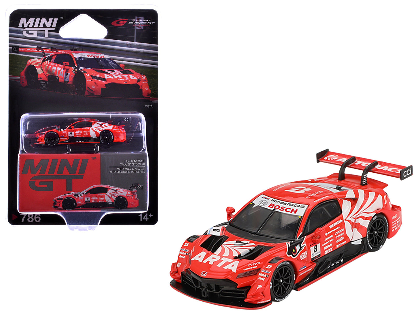 Honda NSX-GT "Type S" GT500 #8 Tomoki Nojiri - Toshiki Oyu "ARTA" "Super GT Series" (2023) Limited Edition 1/64 Diecast Model Car