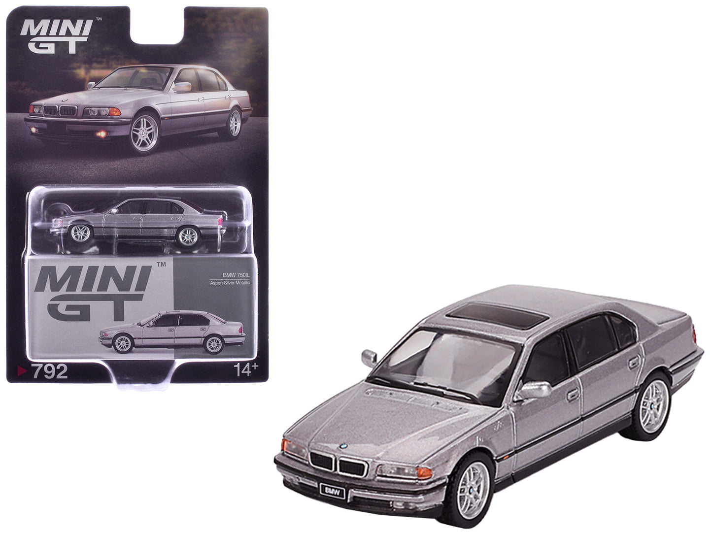 BMW 750IL Aspen Silver Metallic with Sun Roof Limited Edition 1/64 Diecast Model Car