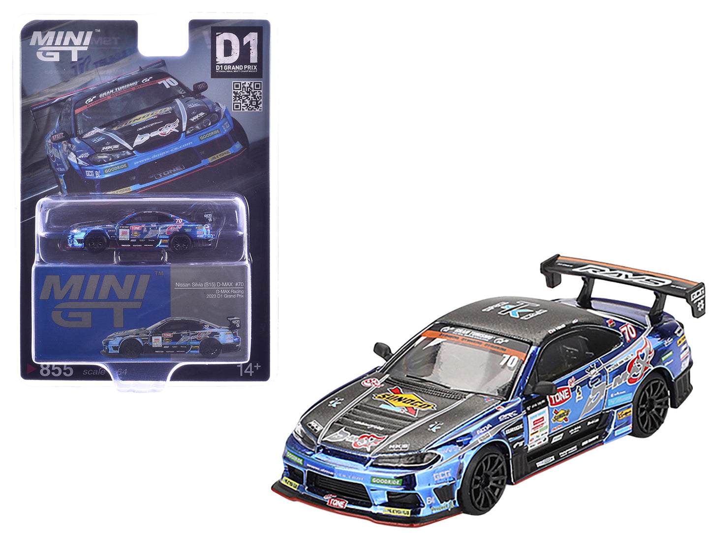 Nissan Silvia (S15) D-MAX RHD (Right Hand Drive) #70 Masashi Yokoi "D-MAX Racing" "D1 Grand Prix" (2023) Limited Edition 1/64 Diecast Model Car