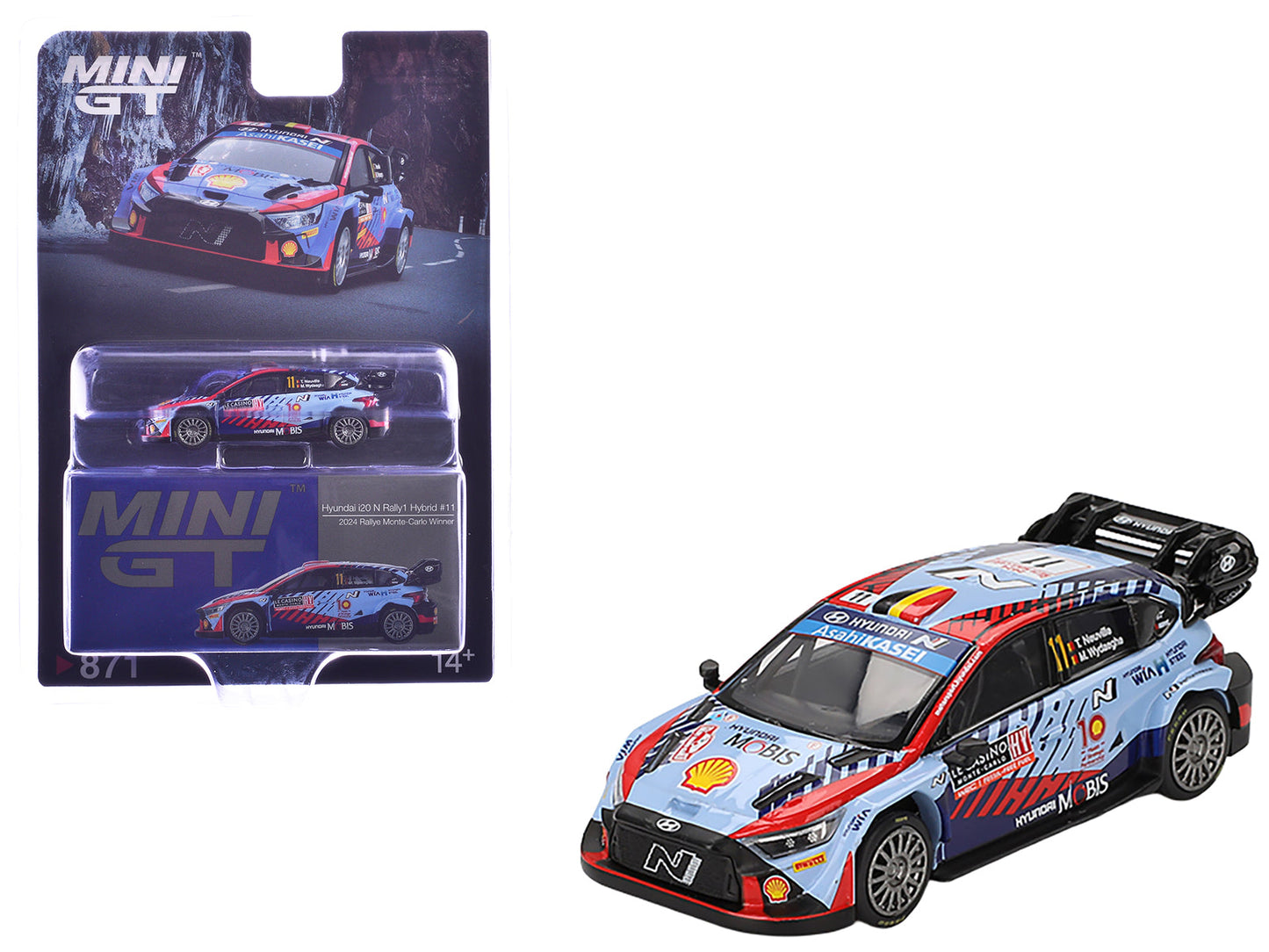 Hyundai i20 N Rally1 Hybrid #11 Thierry Neuville - Martijn Wydaeghe Winner "Rallye Monte-Carlo" (2024) Limited Edition 1/64 Diecast Model Car