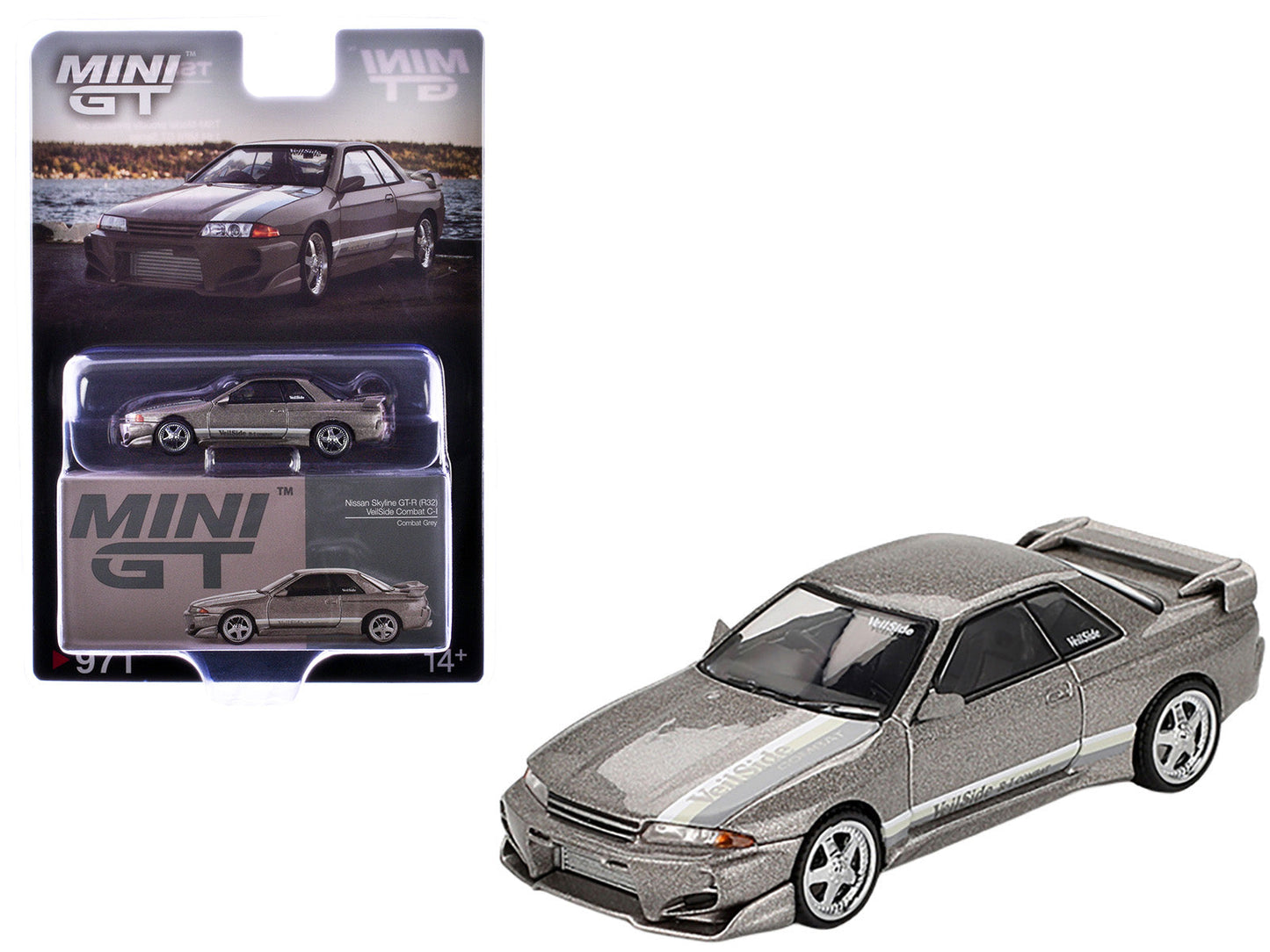 Nissan Skyline GT-R (R32) RHD (Right Hand Drive) "Veilside Combat C-I" Gray Metallic Limited Edition 1/64 Diecast Model Car