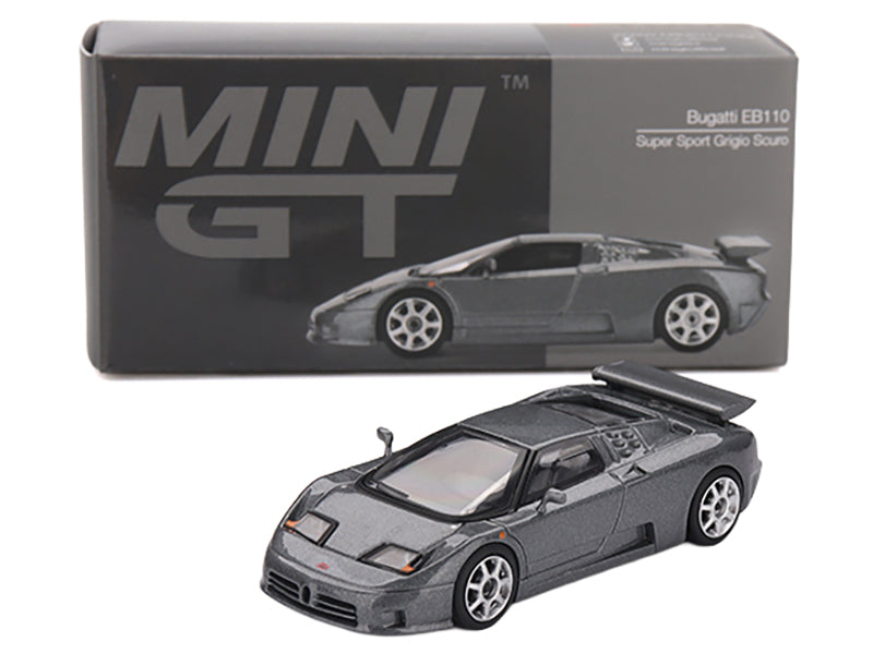 Bugatti EB110 Super Sport Grigio Scuro Dark Gray Metallic Limited Edition 1/64 Diecast Model Car