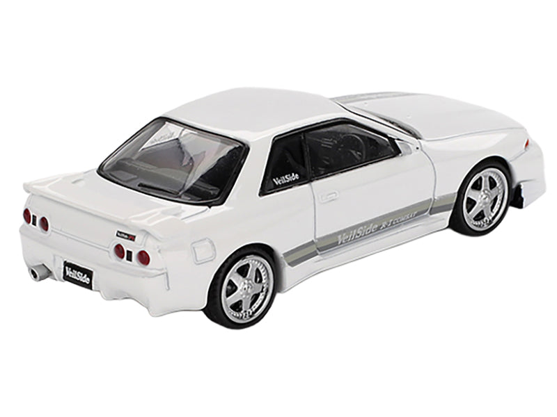 Nissan Skyline GT-R (R32) RHD (Right Hand Drive) "Veilside Combat C-I" White with Gray Stripes Limited Edition 1/64 Diecast Model Car