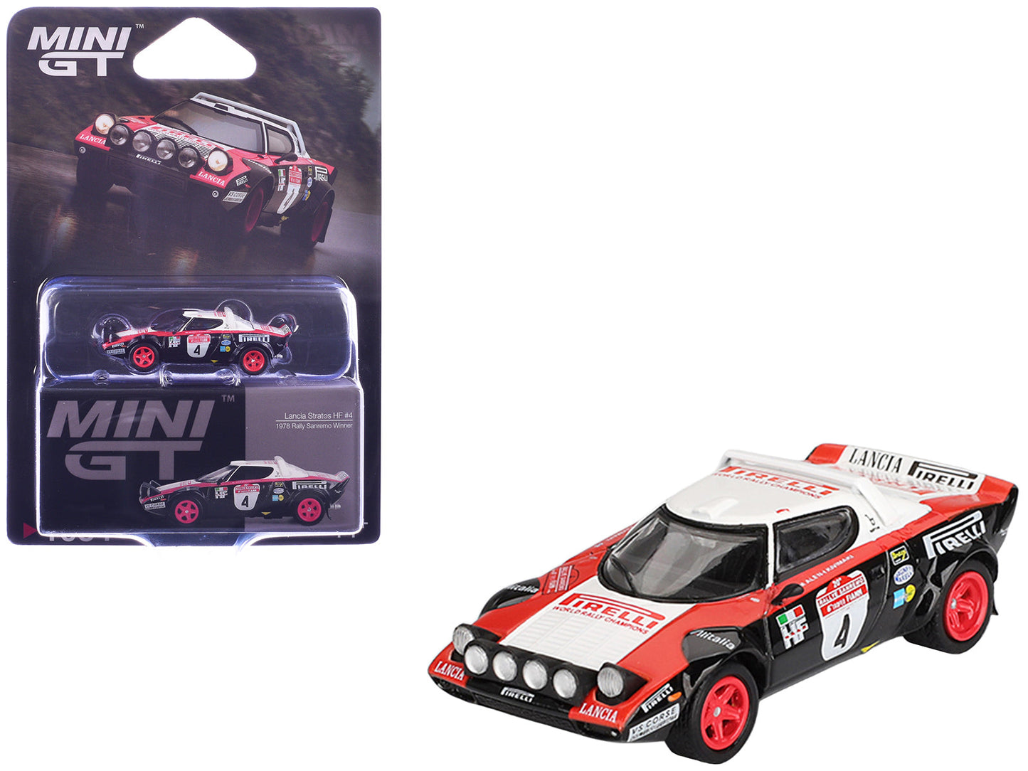 Lancia Stratos HF #4 Markku Alen - Ilkka Kivimaki Winner "Rally Sanremo" (1978) Limited Edition 1/64 Diecast Model Car
