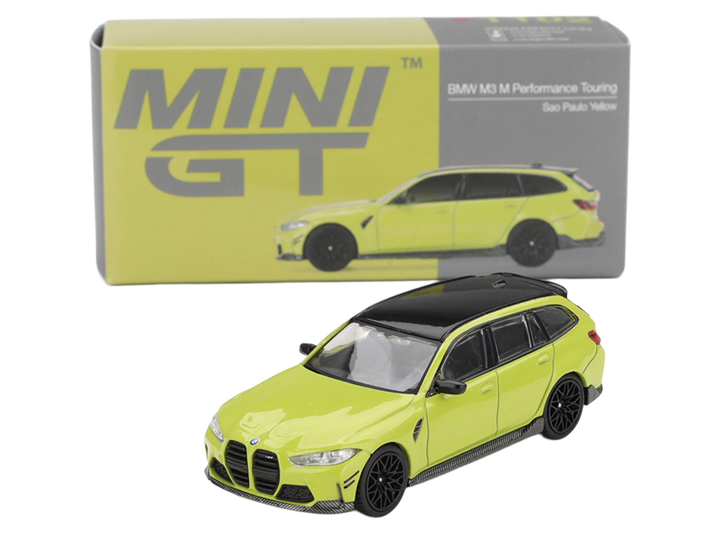 BMW M3 M Performance Touring Sao Paulo Yellow with Black Top Limited Edition 1/64 Diecast Model Car