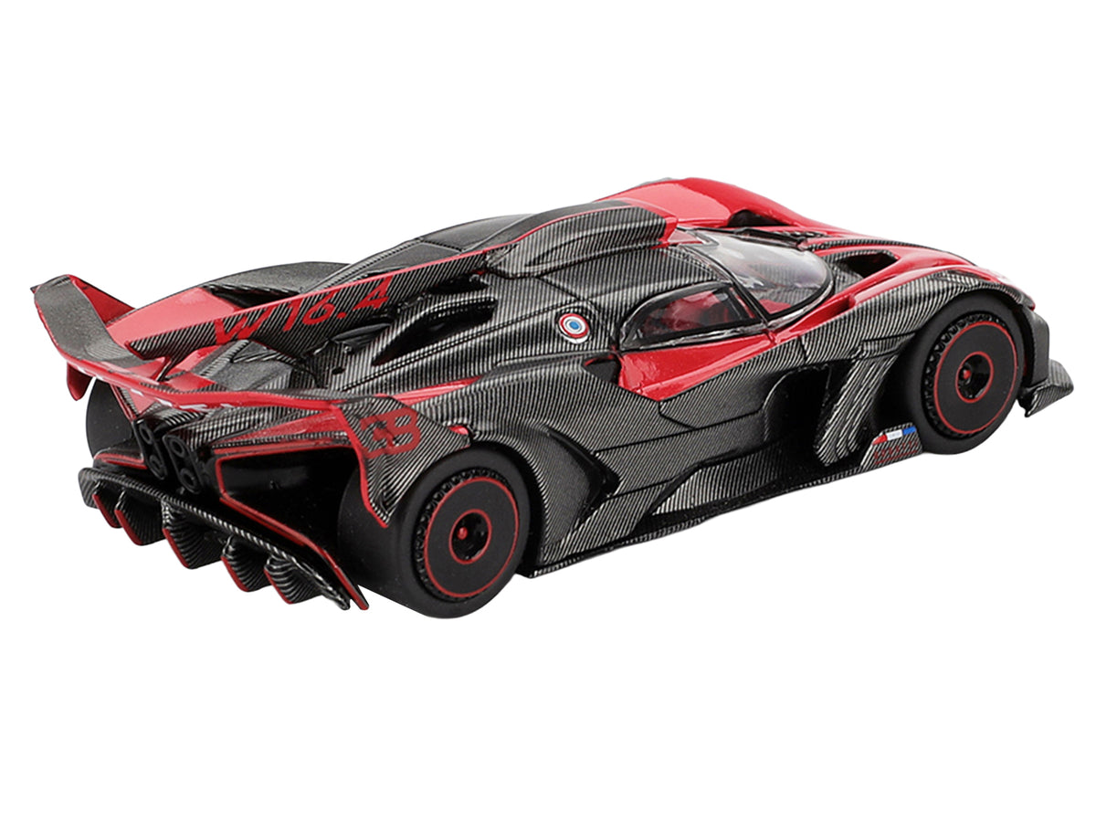 Bugatti Bolide Red and Carbon Fiber Limited Edition 1/64 Diecast Model Car