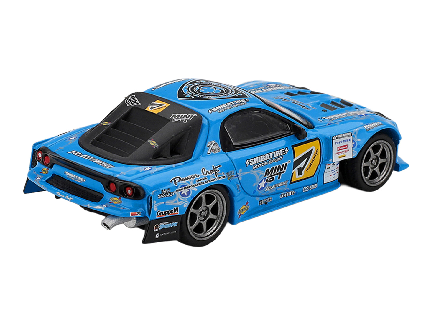 Mazda RX-7 RE-Amemiya RHD (Right Hand Drive) Blue with Graphics "D1GP" (2025) Limited Edition 1/64 Diecast Model Car