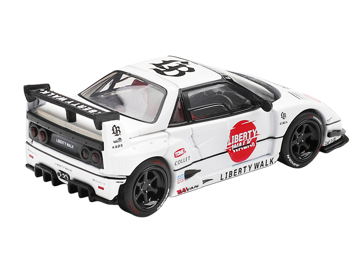 Mazda AZ-1 Liberty Walk LB40 RHD (Right Hand Drive) #58 "LB-Hinomaru" White with Graphics and Red Interior Limited Edition 1/64 Diecast Model Car