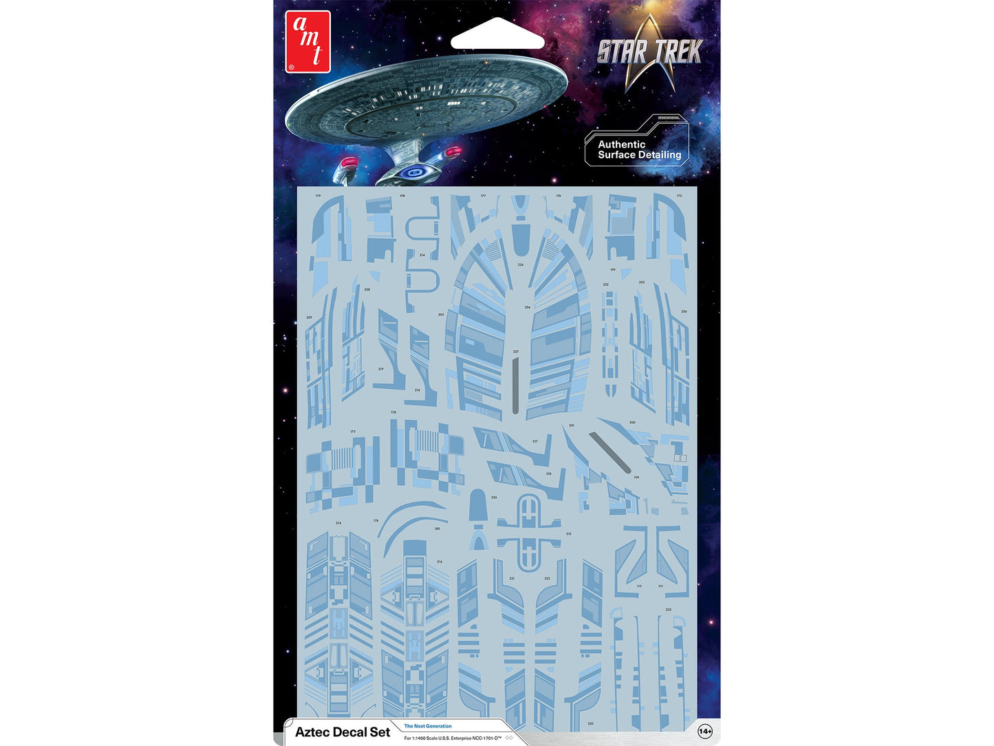 "Star Trek: The Next Generation" U.S.S. Enterprise NCC-1701-D Aztec Decal Set 1/1400 Scale