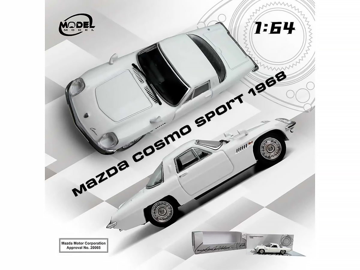 1968 Mazda 110 S Cosmo Sport RHD (Right Hand Drive) White 1/64 Diecast Model Car