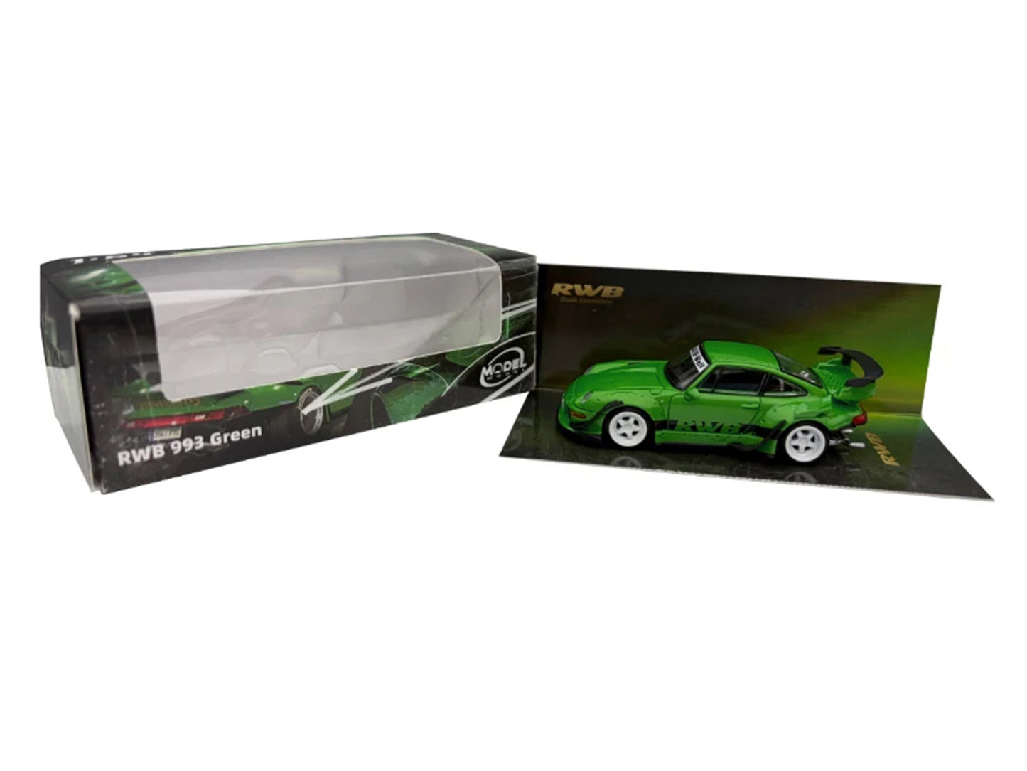 RWB 993 Green with Black Stripes 1/64 Diecast Model Car