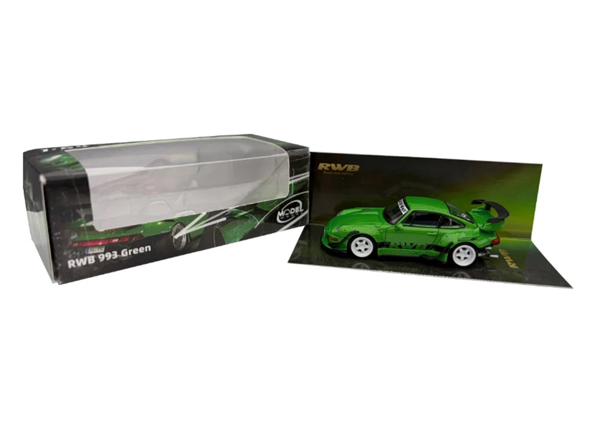 RWB 993 Green with Black Stripes 1/64 Diecast Model Car