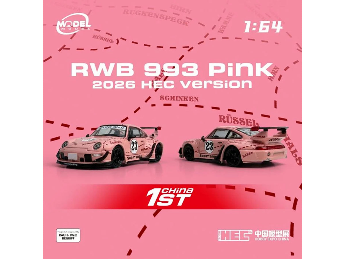 RWB 993 #23 Pink Version with Graphics "Hobby Expo China 2026 Event Edition" 1/64 Diecast Model Car
