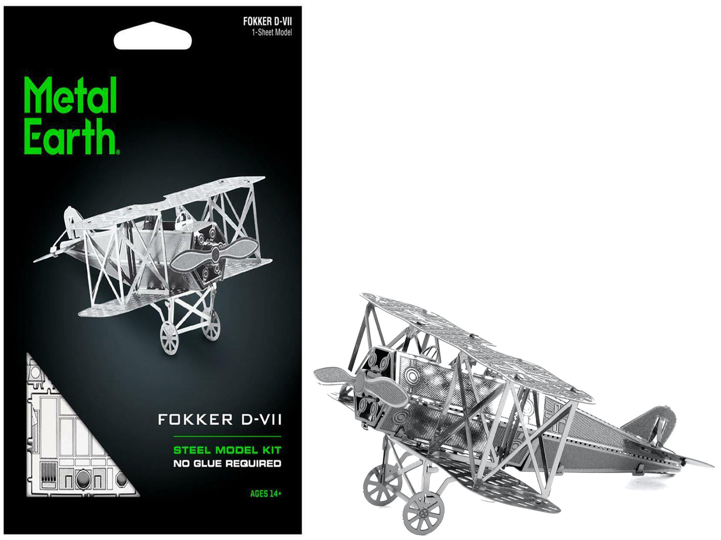 Model Kit Fokker D-VII Fighter Aircraft "Imperial German Army" (Easy Difficulty) Steel Model