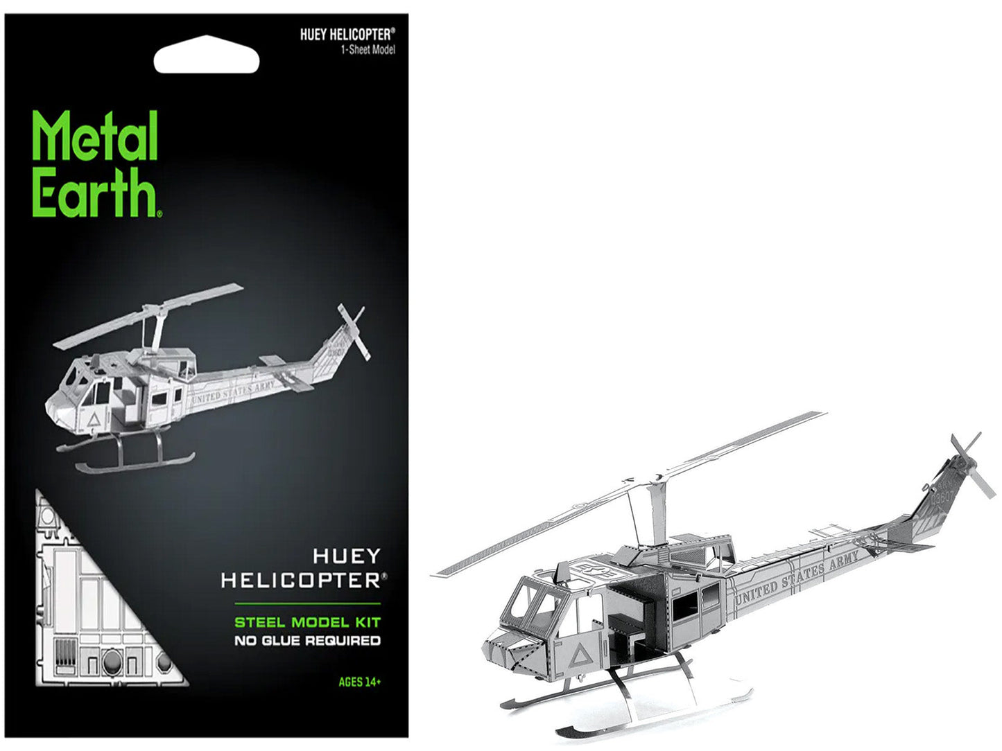 Model Kit Bell UH-1 Iroquois "Huey" Helicopter "United States Army" (Easy Difficulty) Steel Model