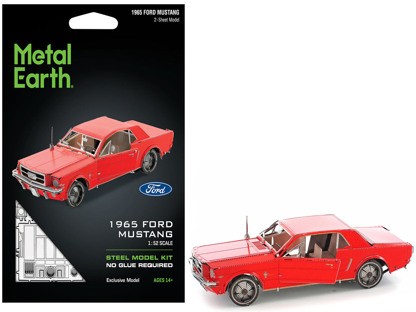 Model Kit 1965 Ford Mustang Red (Moderate Difficulty) Steel Model
