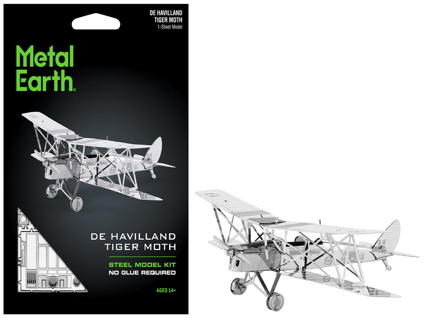 Model Kit De Havilland Tiger Moth Trainer Aircraft (Moderate Difficulty) Steel Model