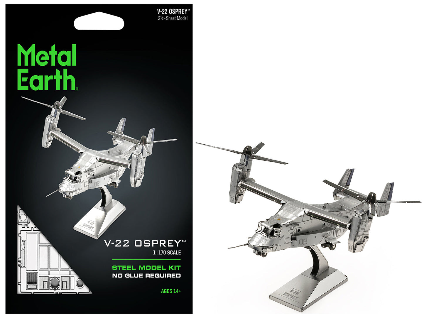 Model Kit Bell Boeing V-22 Osprey Aircraft "United States Military" (Challenging Difficulty) Steel Model