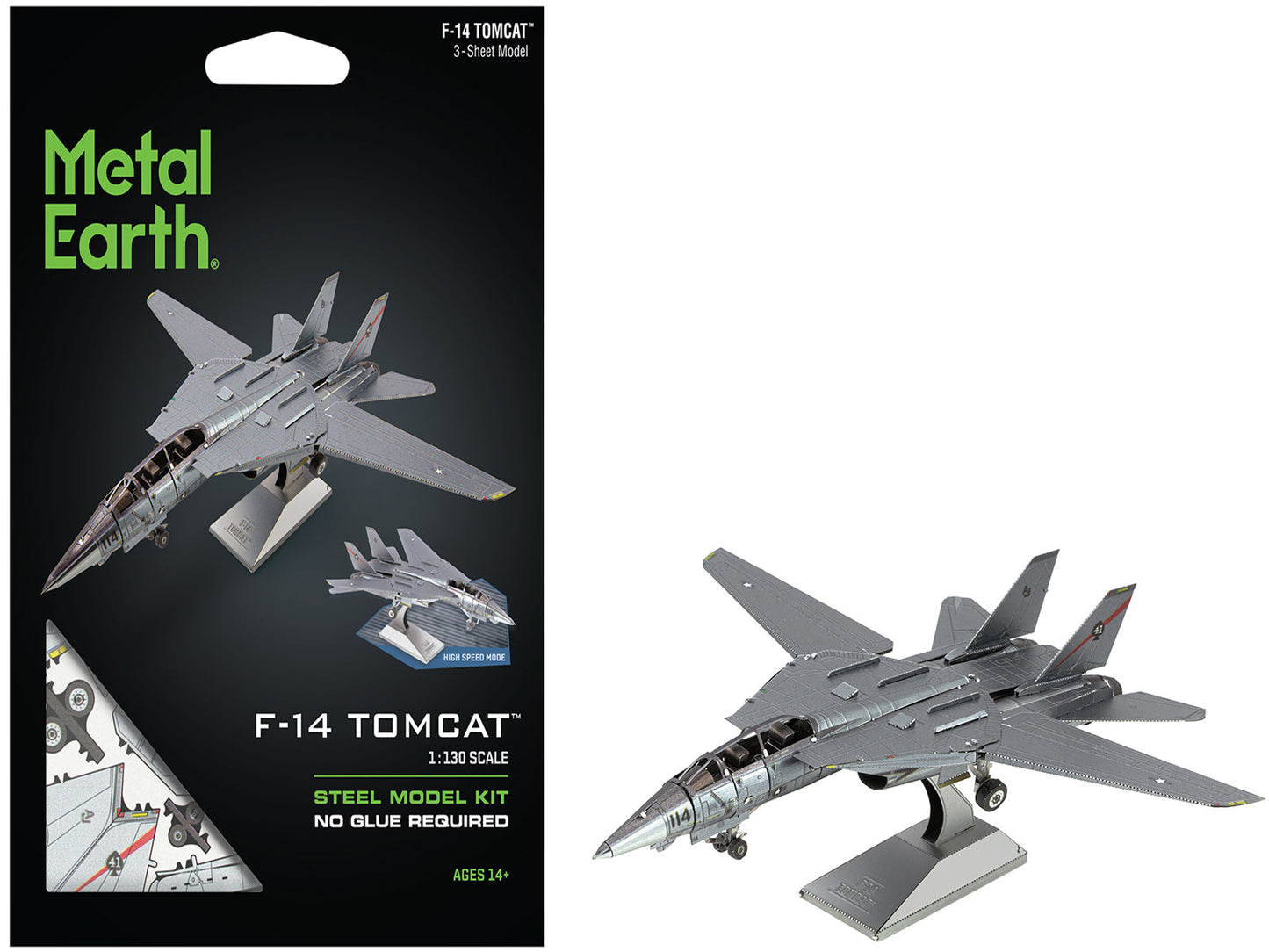 Model Kit Grumman F-14 Tomcat Fighter Aircraft "United States Navy" (Challenging Difficulty) Steel Model