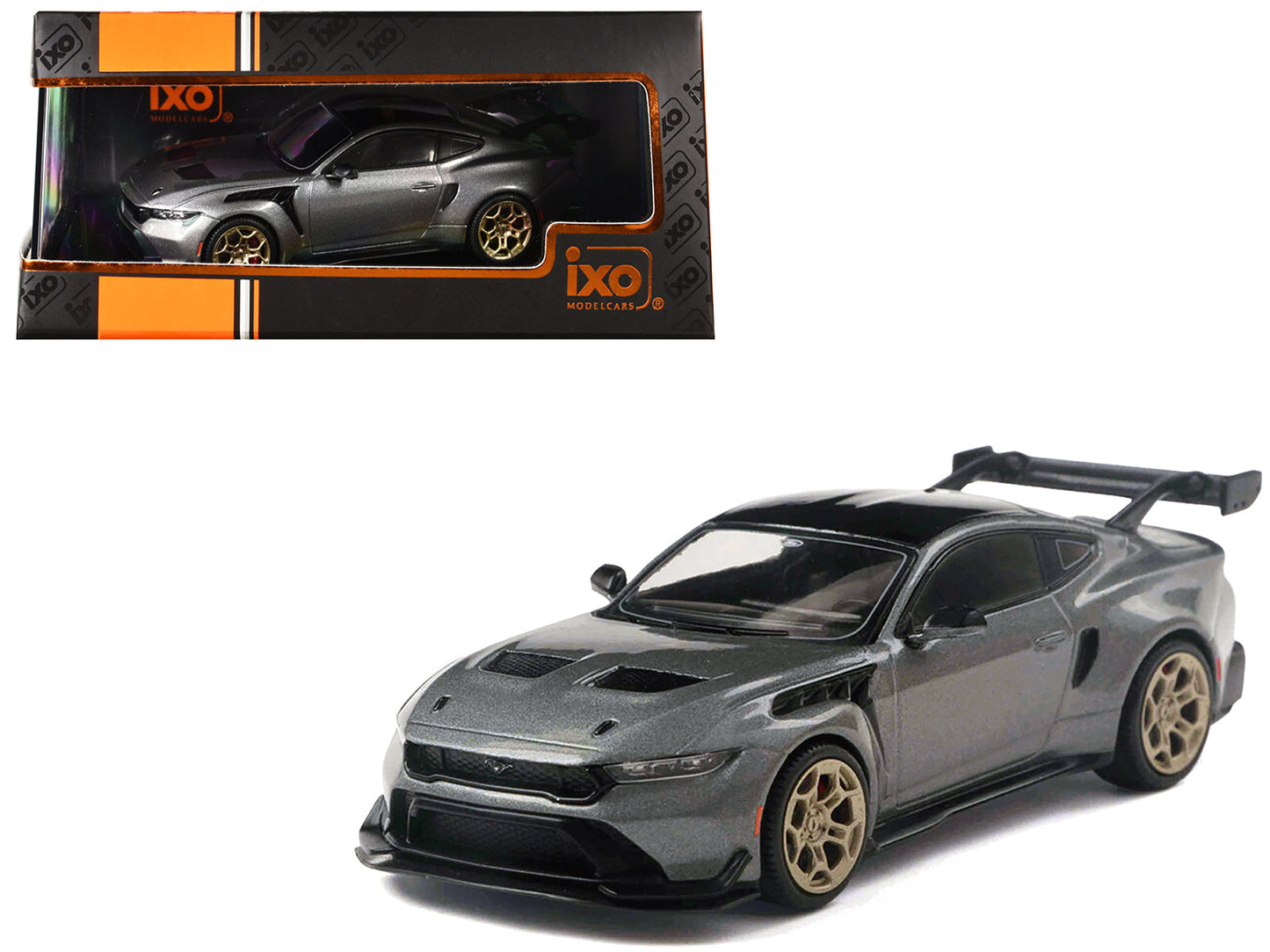 2025 Ford Mustang GTD Gray Metallic with Black Top 1/43 Diecast Model