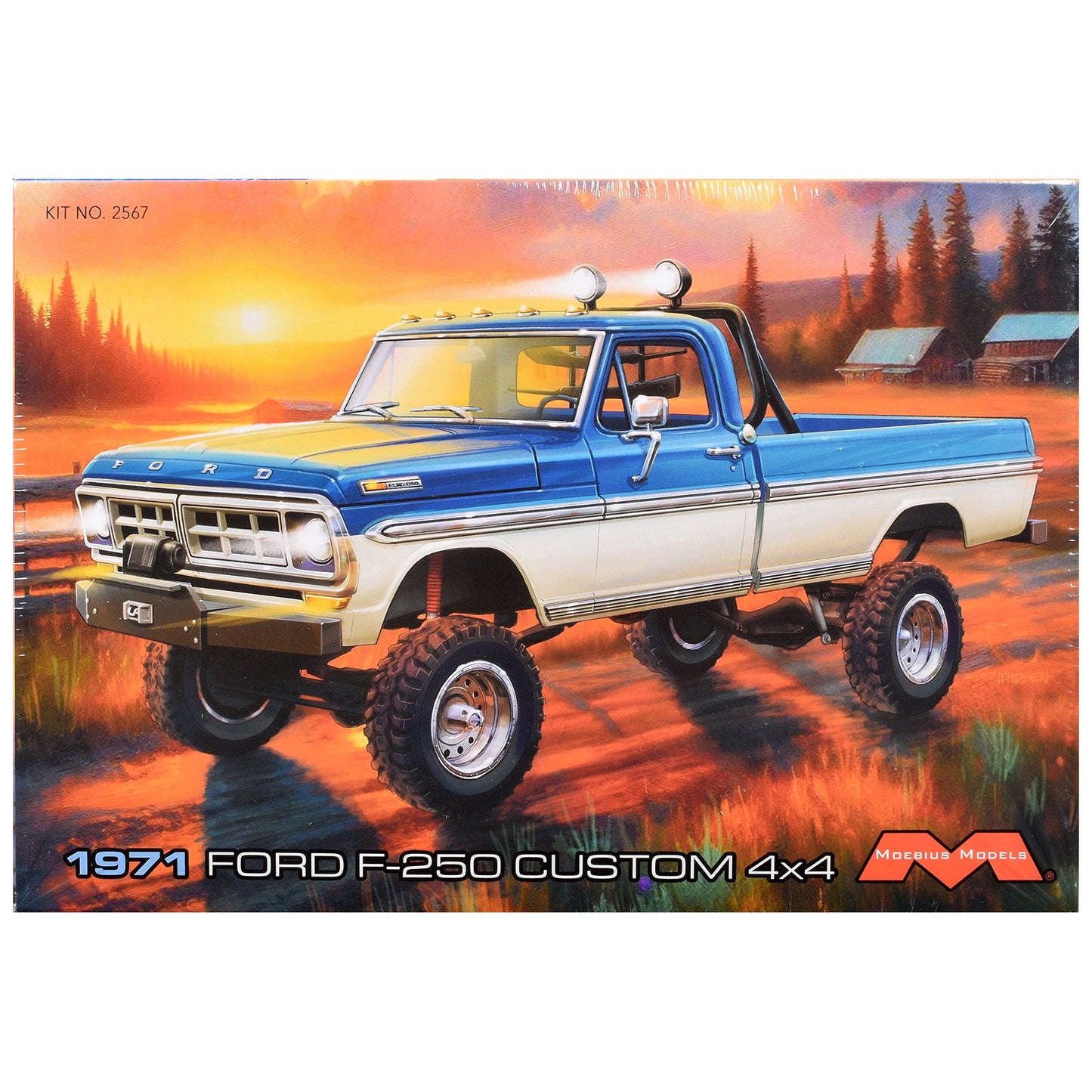 Skill 3 Model Kit 1971 Ford F-250 Custom Lifted 4x4 Pickup Truck 1/25 Scale Model