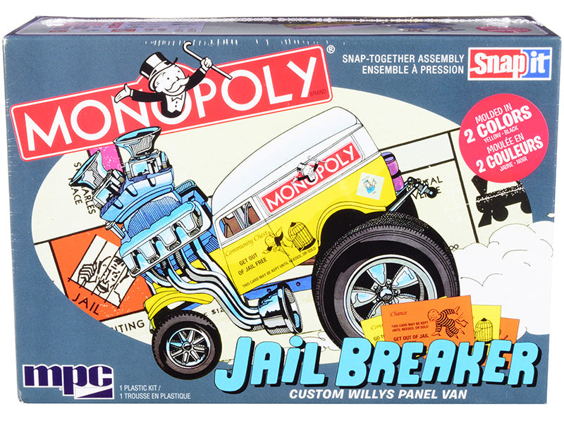 Skill 1 Snap Model Kit Custom Willys Panel Van Jail Breaker "Monopoly" 1/25 Scale Model