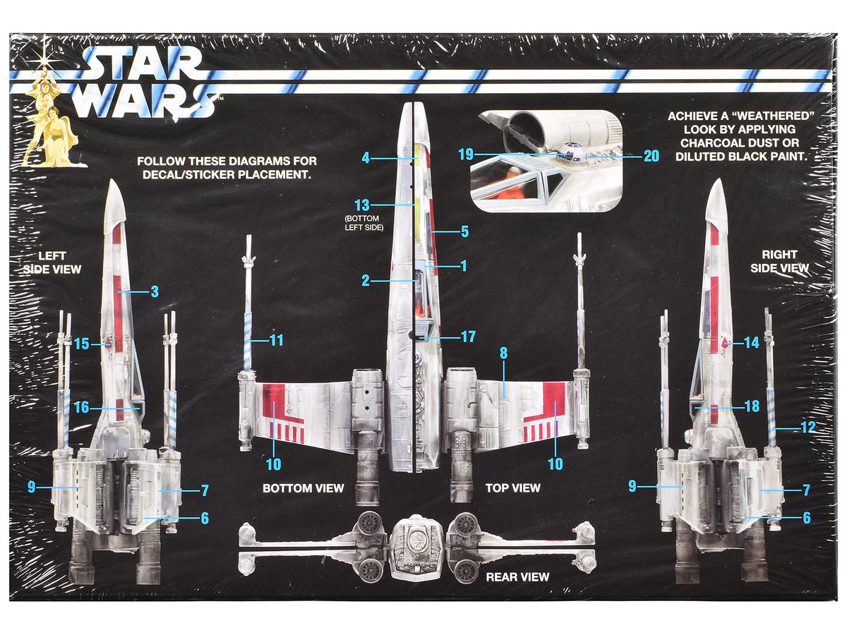 Skill 2 Snap Model Kit Luke Skywalker X-Wing Fighter "Star Wars: A New Hope" (1977) Movie 1/63 Scale Model