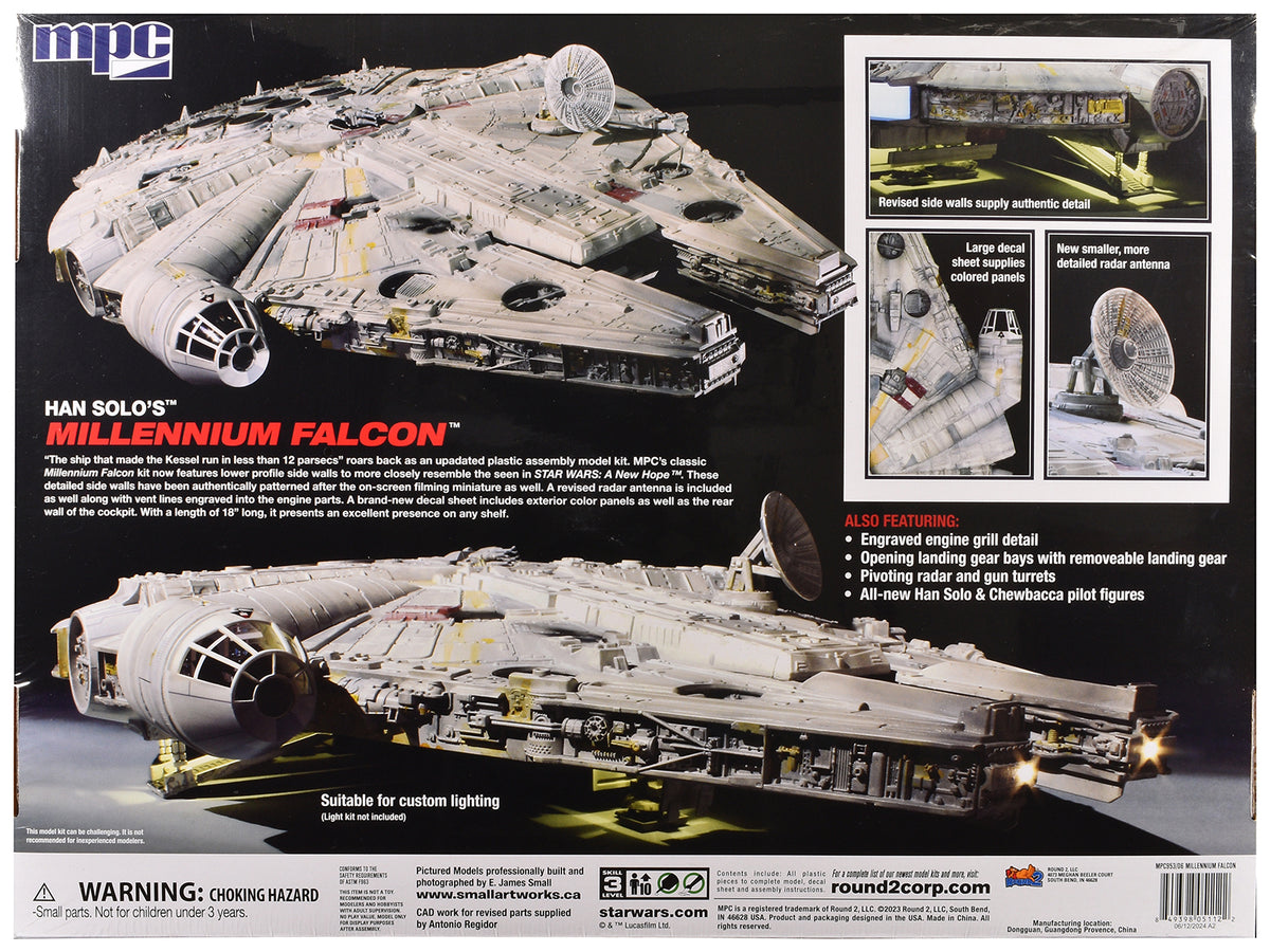 Skill 3 Model Kit Han Solo's Millennium Falcon "Star Wars: A New Hope" (1977) Movie 1/72 Scale Model