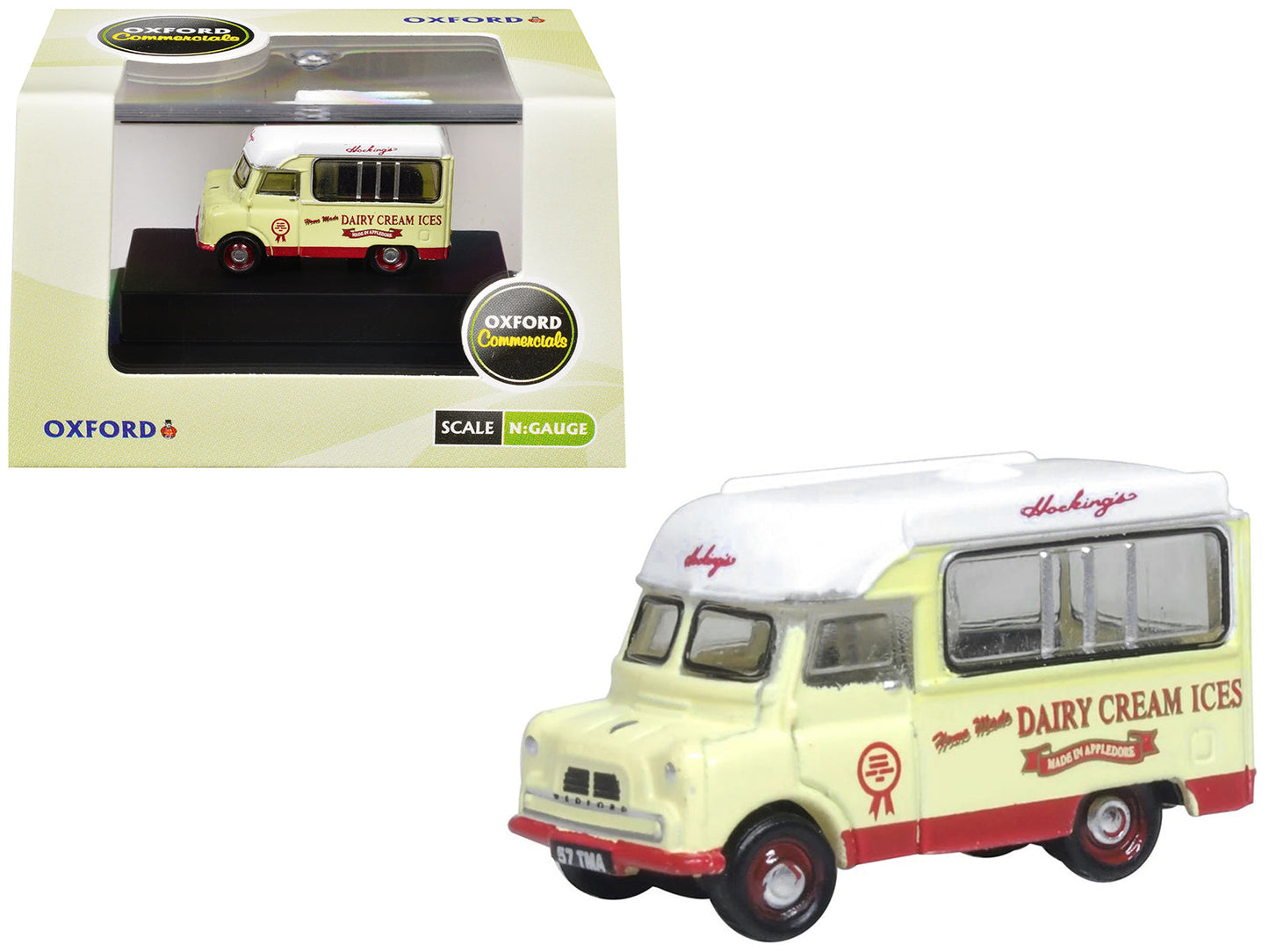 Bedford CA Ice Cream Van "Hockings Dairy Cream Ice" Cream with White Top 1/148 (N) Scale Diecast Model Car
