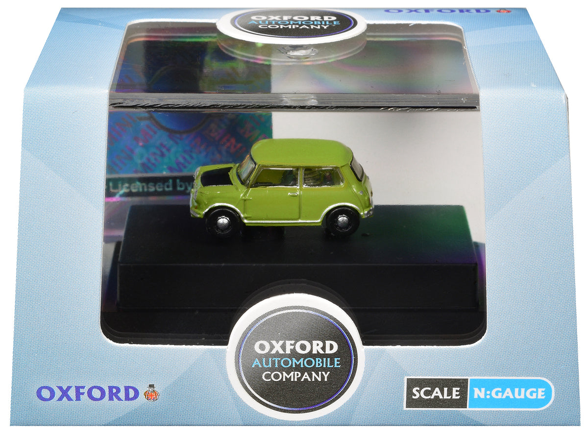 Mini Cooper Lime Green with Matt Black Hood 1/148 (N) Scale Diecast Model Car