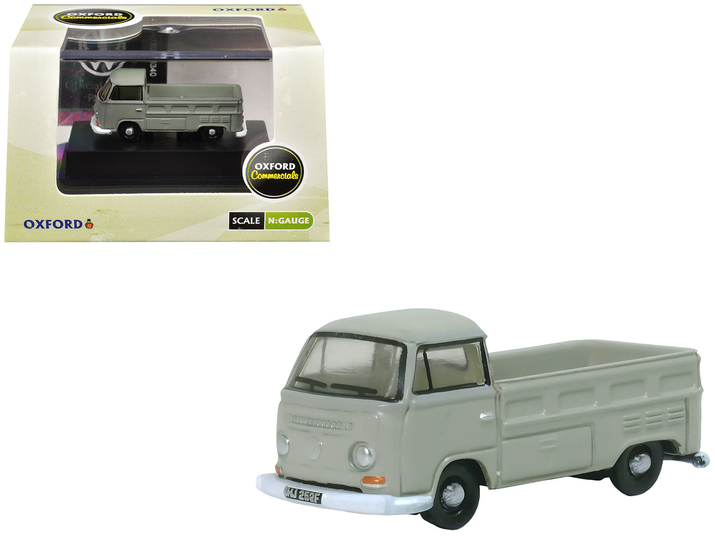 Volkswagen T2 Pickup Truck Light Gray 1/148 (N) Scale Diecast Model Car