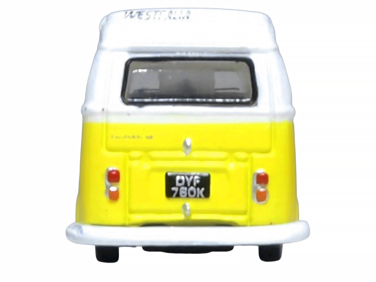 Volkswagen T2 Bay Window Camper Van Saturn Yellow and White 1/148 (N) Scale Diecast Model Car