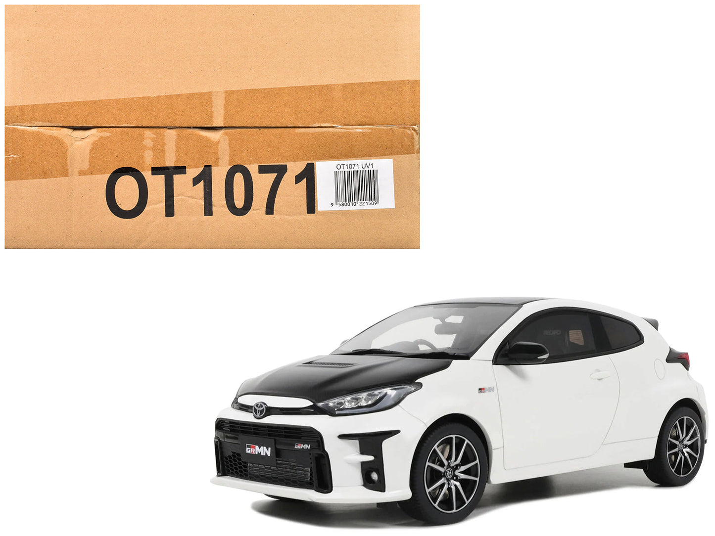2022 Toyota GRMN Yaris RHD (Right Hand Drive) Platinum White Pearl with Black Hood and Top Limited Edition to 999 pieces Worldwide 1/18 Model Car