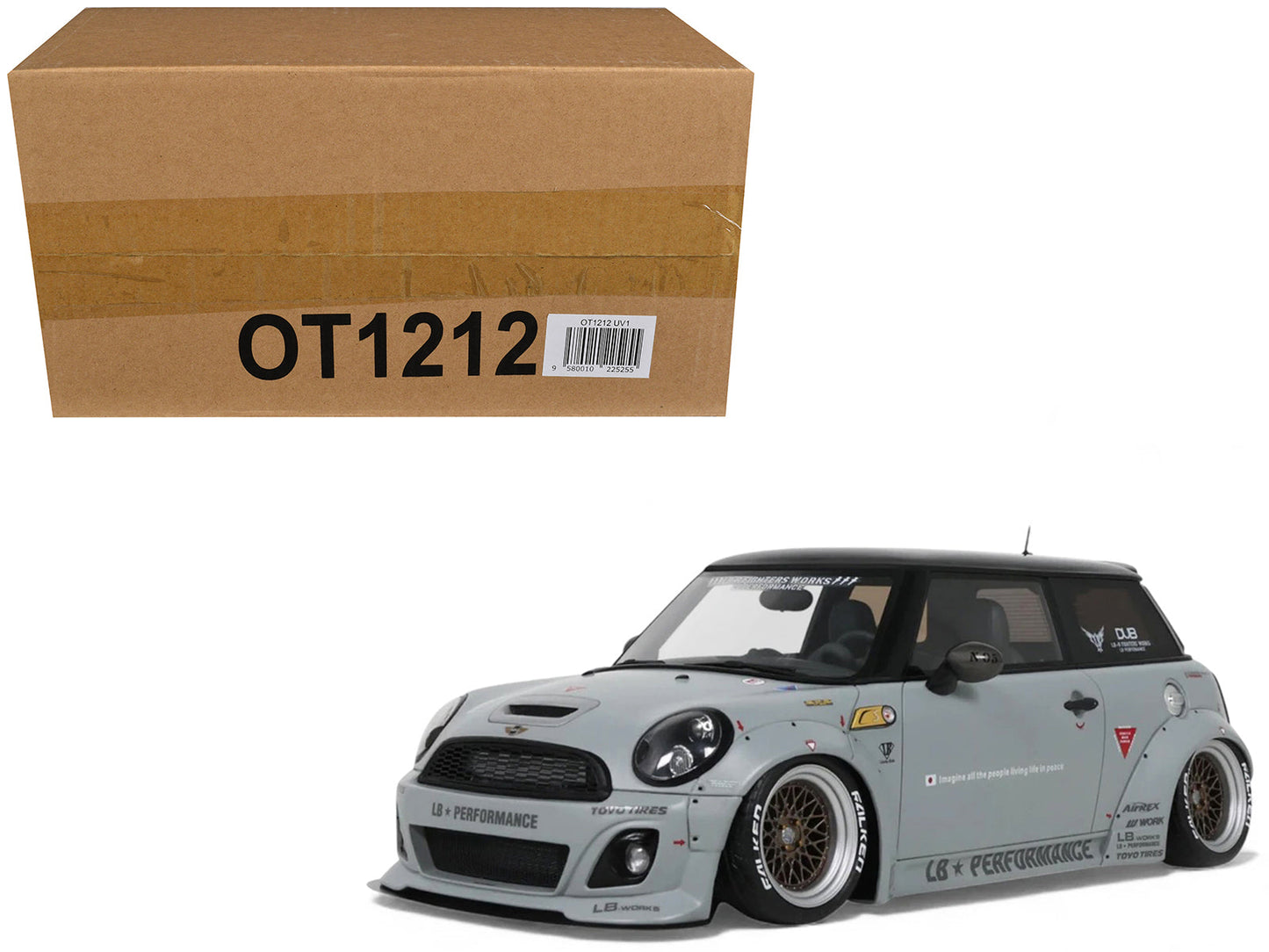 2015 Mini Cooper R56 LB-Works "LB Nation" Gray with Black Top Limited Edition to 999 pieces Worldwide 1/18 Model Car