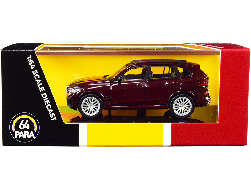 BMW X5 (G05) with Sunroof Ametrine Red Metallic 1/64 Diecast Model Car