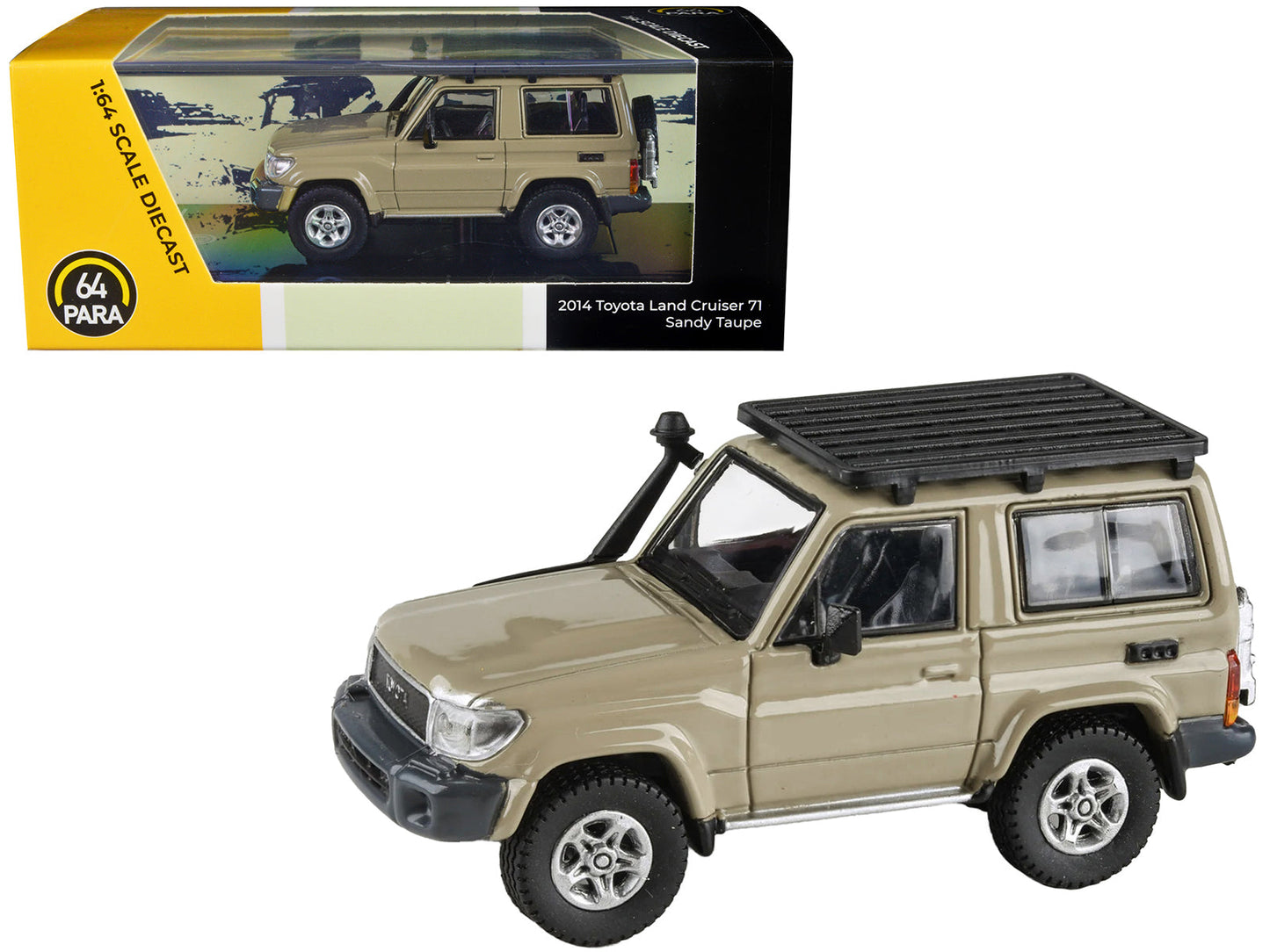2014 Toyota Land Cruiser 71 SWB (Short Wheel Base) Sandy Taupe Brown 1/64 Diecast Model Car
