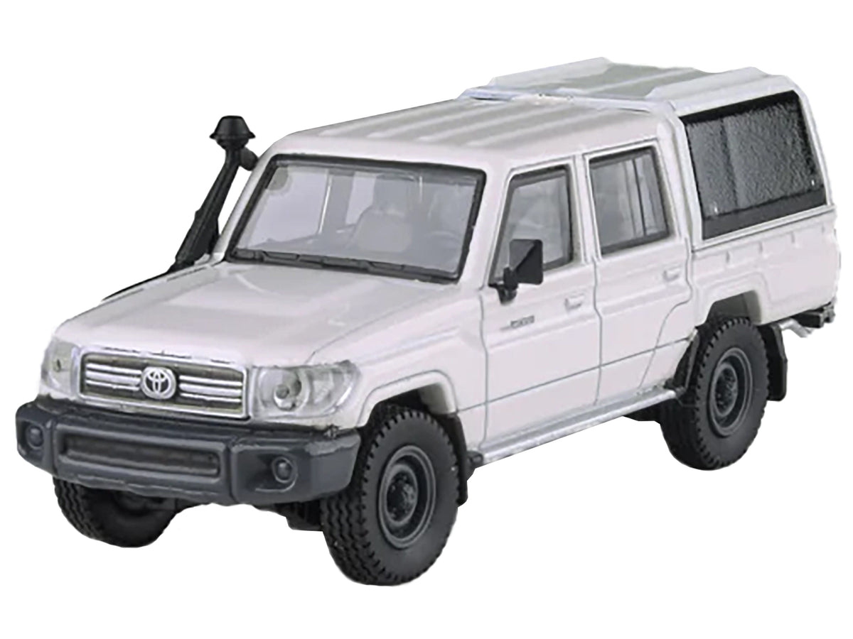 2012 Toyota Land Cruiser LC 79 French Vanilla White with Canopy 1/64 Diecast Model Car
