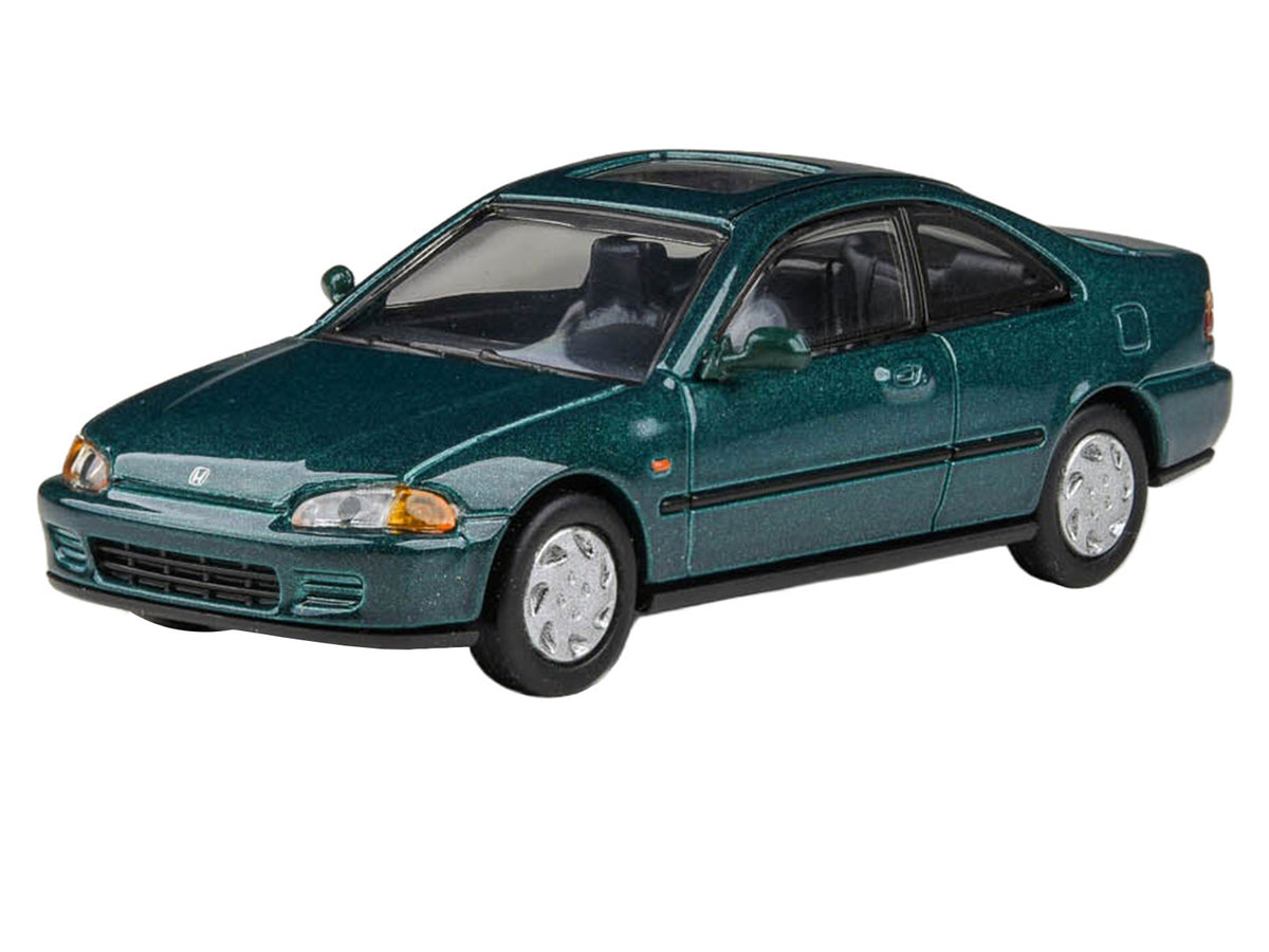 1995 Honda Civic Coupe EJ1 Paradise Blue Green Metallic with Sunroof 1/64 Diecast Model Car