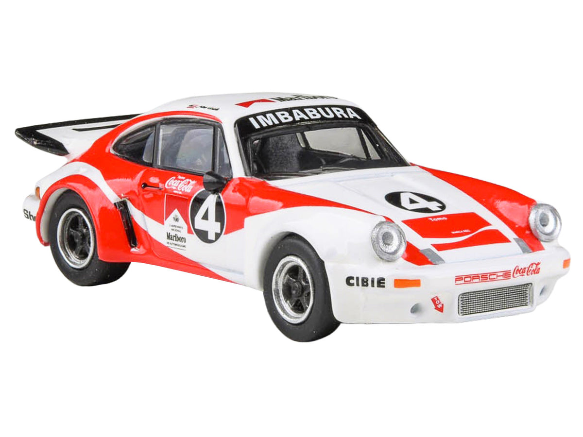 1976 Porsche 911 Carrera RSR 3.0 Ecuador #4 "Fernando Madera" White and Red with Graphics 1/64 Diecast Model Car