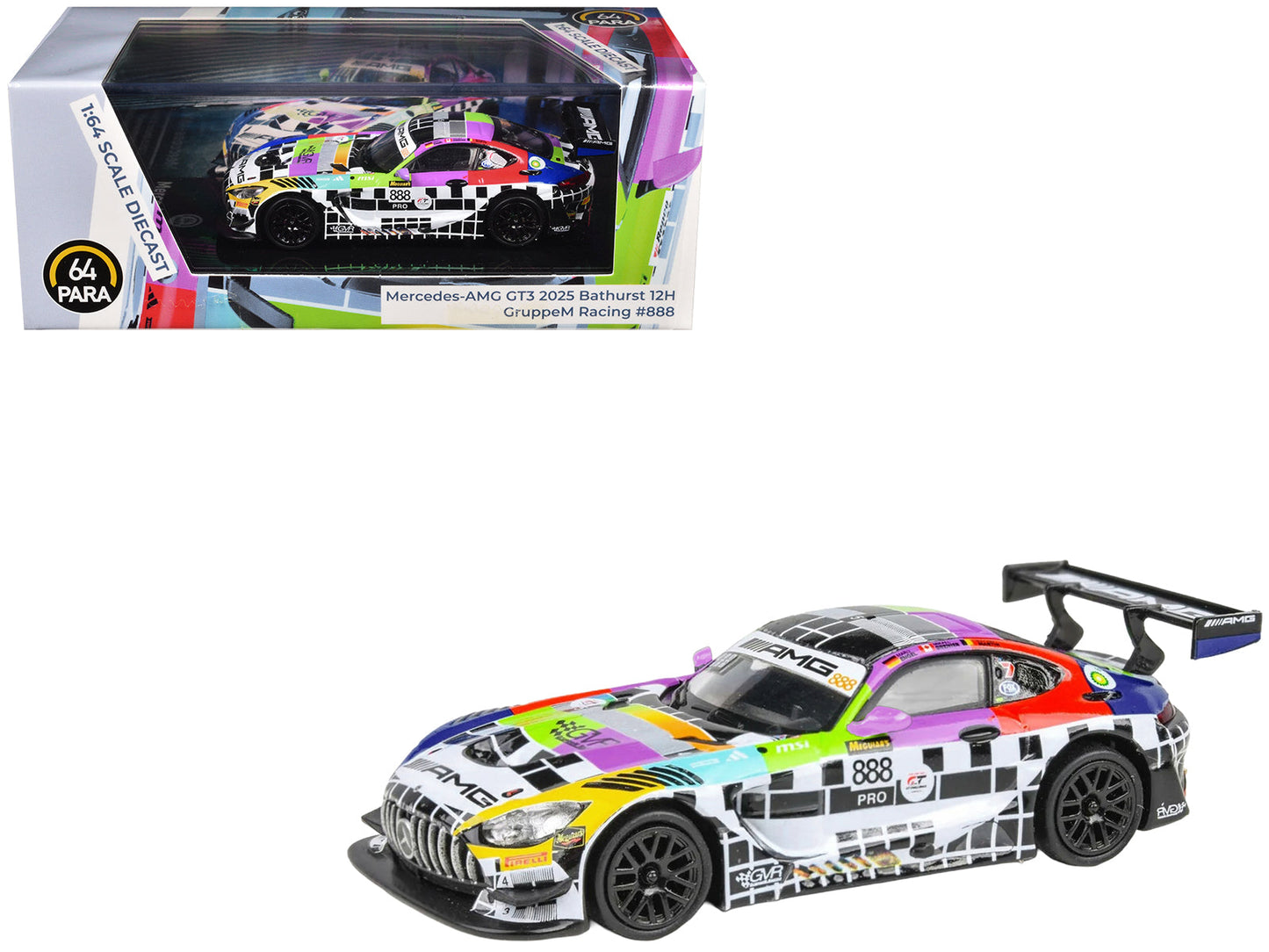 Mercedes-AMG GT3 #888 Maro Engel - Mikael Grenier - Maxime Martin "GruppeM Racing" "Bathurst 12 Hour" (2025) 1/64 Diecast Model Car
