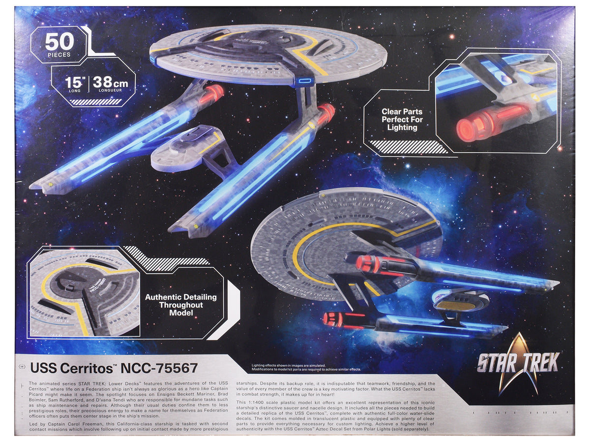 Skill 2 Model Kit USS Cerritos NCC-75567 Spacecraft "Star Trek: Lower Decks" (2020-2024) TV Series 1/1400 Scale Model