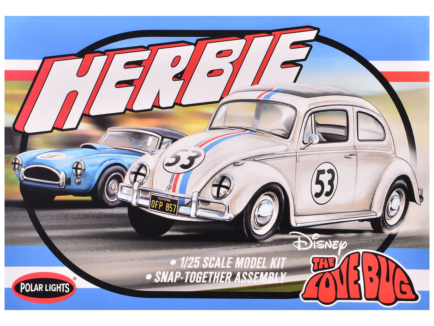 Skill 2 Model Kit Volkswagen Beetle Herbie "The Love Bug" (1969) Movie 1/25 Scale Model