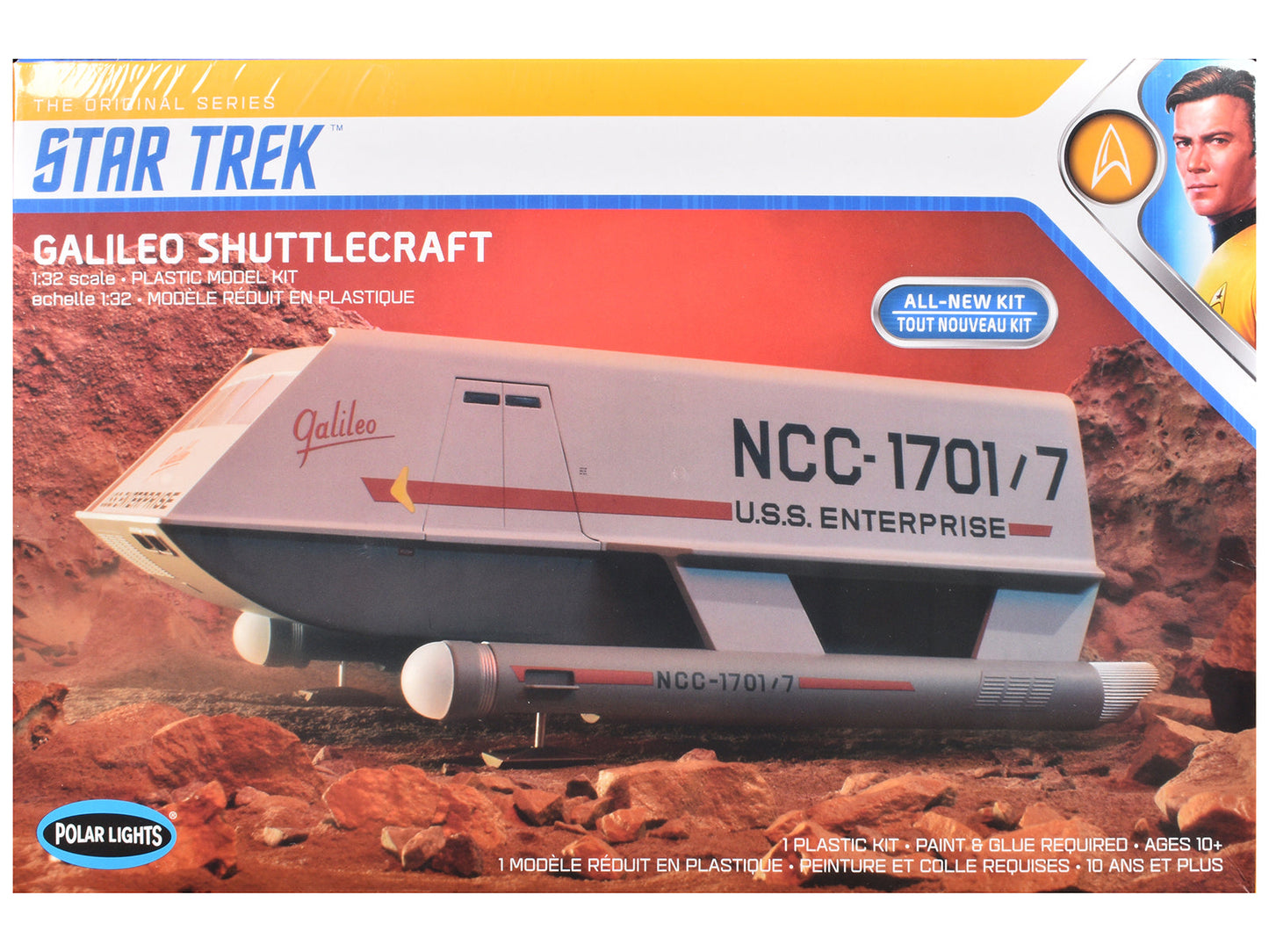 Skill 2 Model Kit Galileo Shuttlecraft "Star Trek: The Original Series" (1966-1968) TV Series 1/32 Scale Model