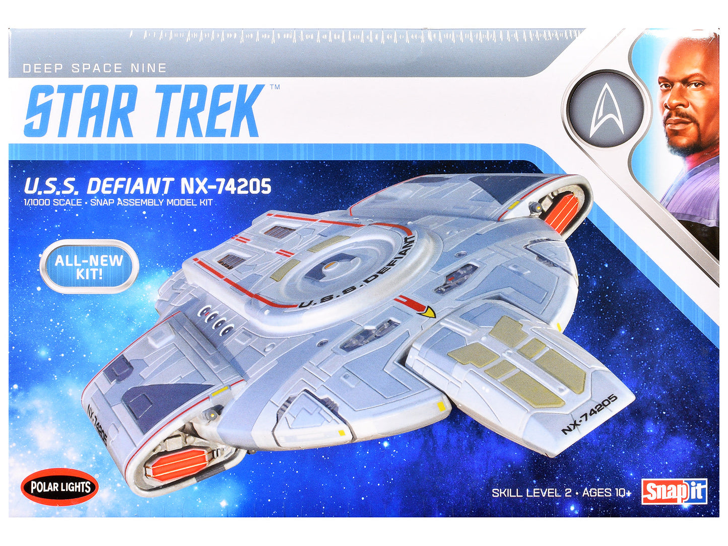 Skill 2 Snap Model Kit USS Defiant NX-74205 Starship "Star Trek: Deep Space Nine" (1993-1999) TV Series 1/1000 Scale Model