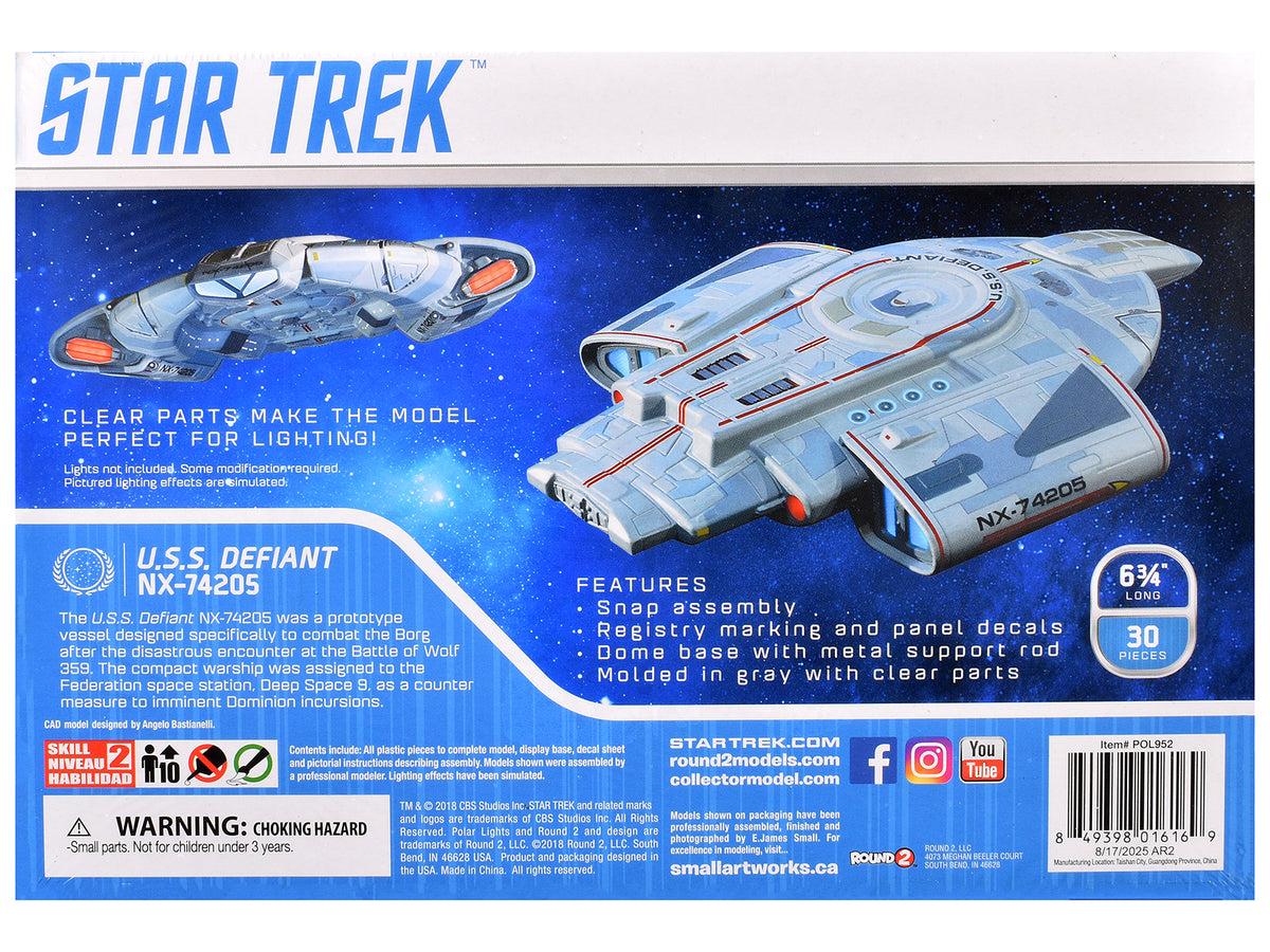 Skill 2 Snap Model Kit USS Defiant NX-74205 Starship "Star Trek: Deep Space Nine" (1993-1999) TV Series 1/1000 Scale Model