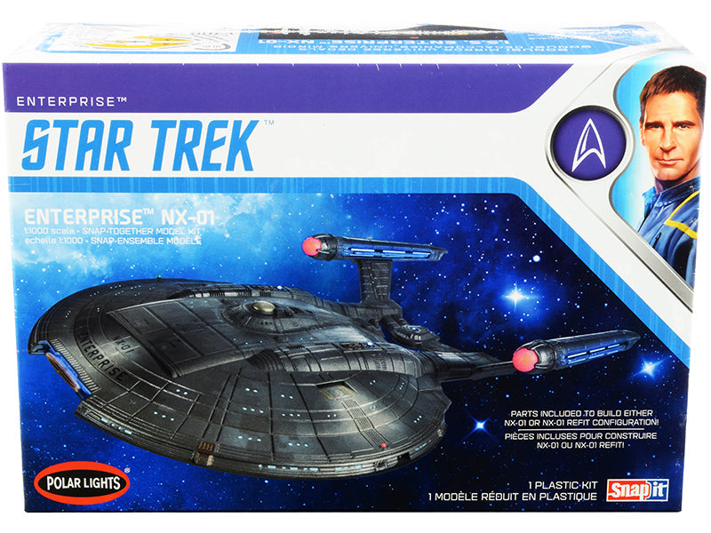 Skill 2 Snap Model Kit Enterprise NX-01 Starship "Star Trek: Enterprise" (2001-2005) TV Series 1/1000 Scale Model