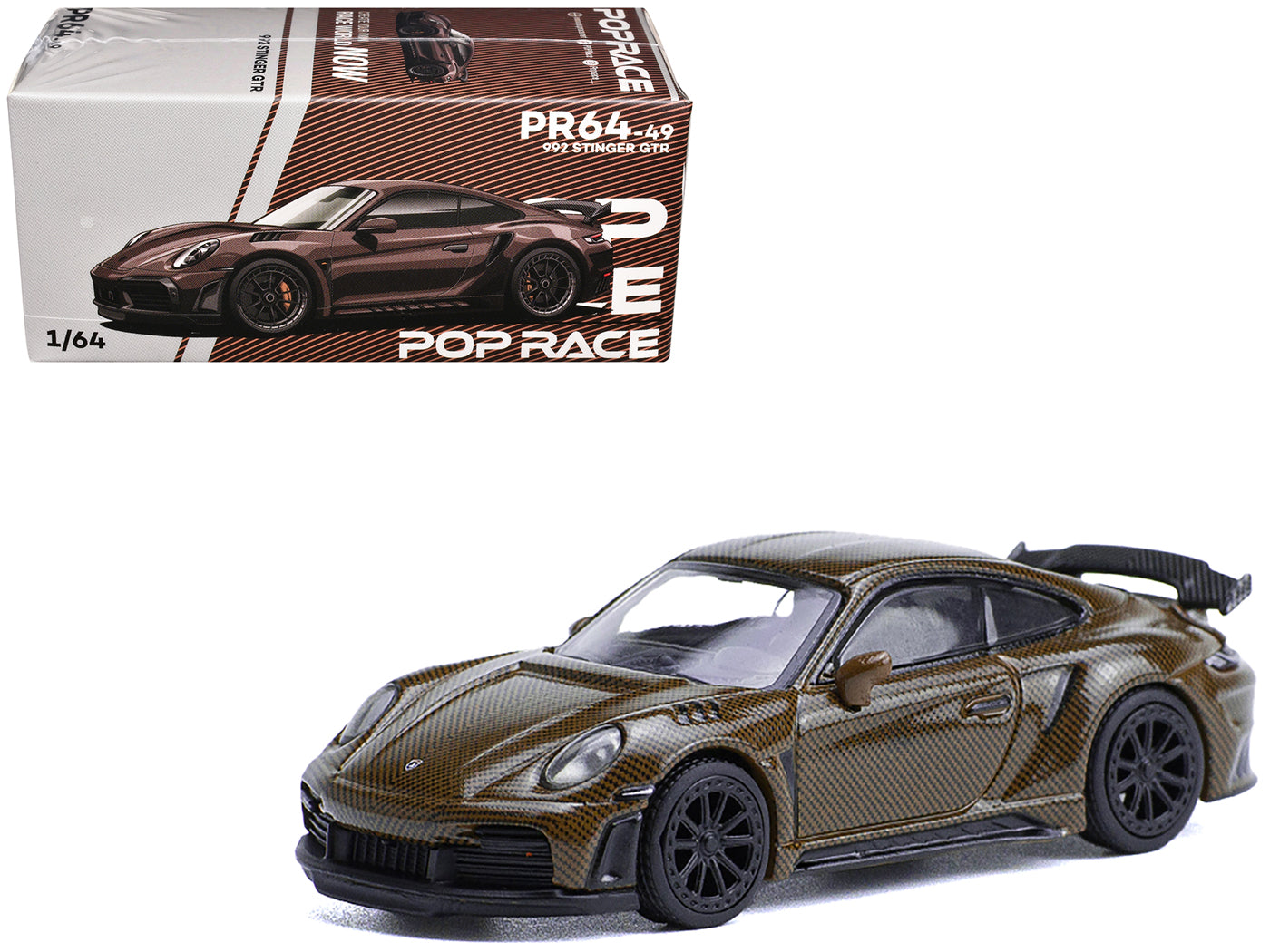 992 Stinger GTR Brown Carbon 1/64 Diecast Model Car